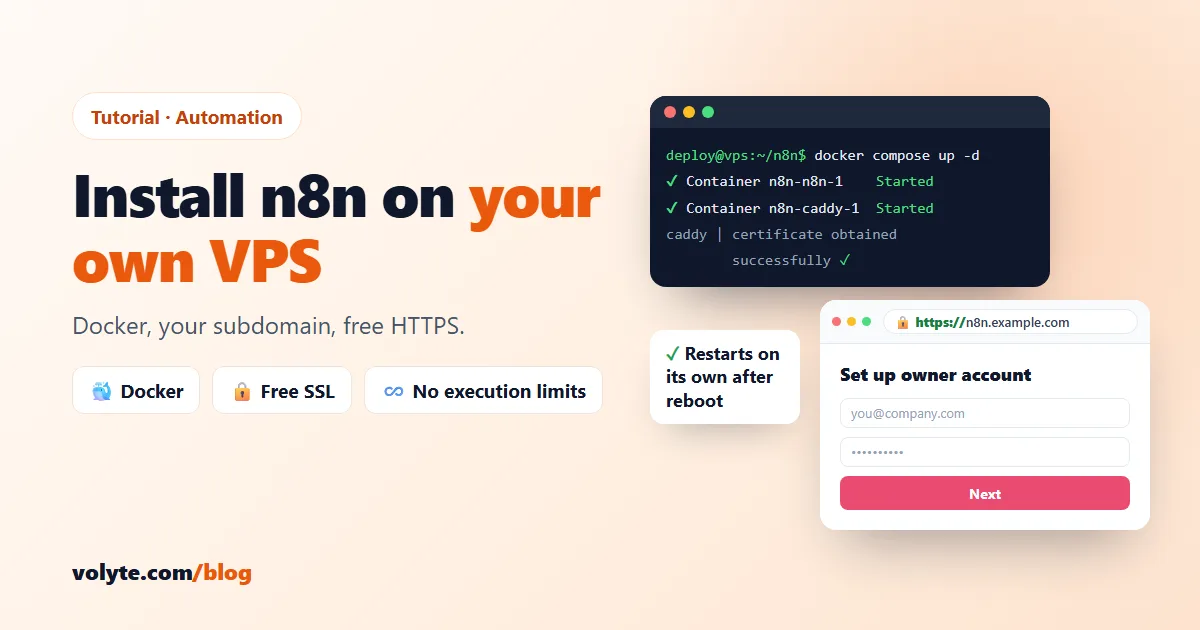 How to Install n8n on a VPS (Docker + Free HTTPS)