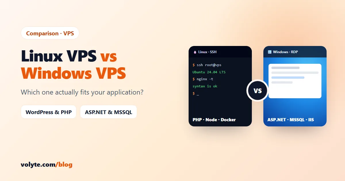 Linux VPS vs Windows VPS: Which One Actually Fits Your Application?