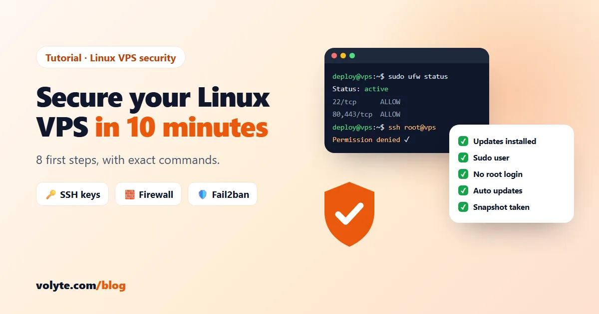 Secure Your Linux VPS in 10 Minutes: 8 First Steps