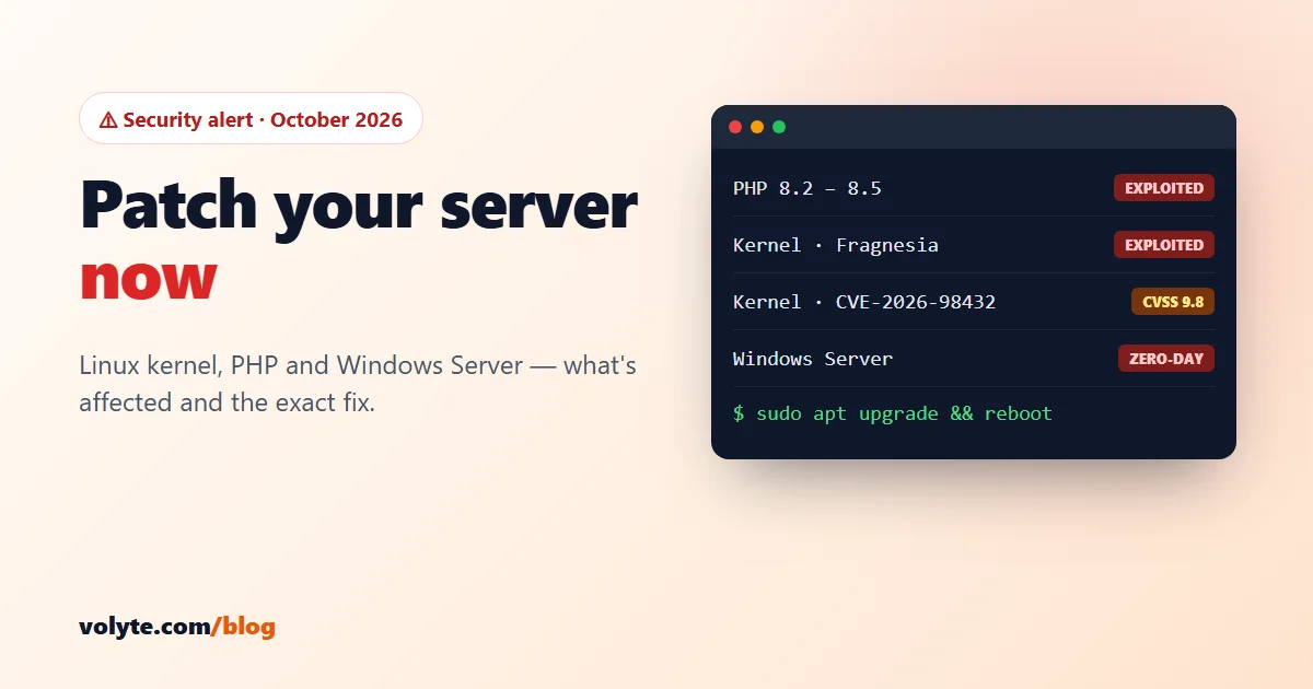 October 2026 Security Alert: Patch Your Linux Kernel, PHP and Windows Server Now